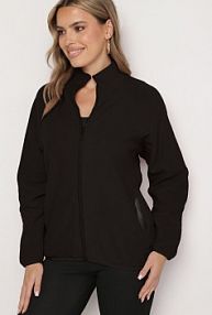 Czarna bluza Polar na Suwak o Prostym Kroju ze Stójką i Kieszeniami Esamira Born2Be damska