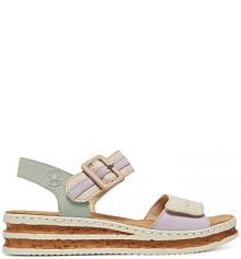 Sandały na obcasie Rieker beżowe 62900-90