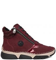 Trzewiki Rieker bordowy damskie 45960-35