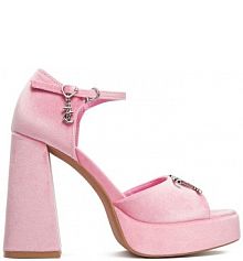 Sandały na obcasie Juicy Couture różowe EO-WSS21645-01