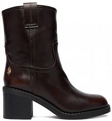 Botki na obcasie U.S. POLO ASSN. brązowe EO-KATIA001W/EY1