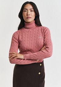 Sweter  Kobiety Bawełna różowy jednolity XXL Gant damski