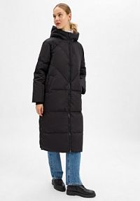 Płaszcz puchowy  YASirima Kobiety Sztuczne włókno czarny jednolity 42 Y.A.S damski