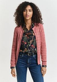 Kardigan  Kobiety Bawełna różowy jednolity XXL Gant