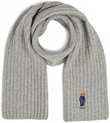 Szalik z zawartością wełny  Bear Scarf Kobiety Wełna szary jednolity ONE SIZE Polo Ralph Lauren damski