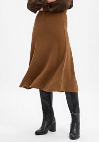 Wełniana spódnica Kobiety Wełna brązowa jednolity XS Gant