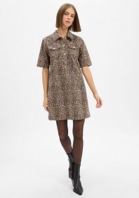 Sukienka   Macula Kobiety Bawełna beżowa/brązowa/czarna wzorzysty 40 Liu Jo Collection