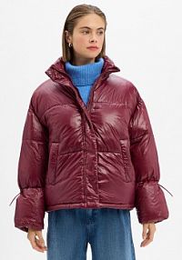 Kurtka pikowana  NMAllie Shiny Puffer Kobiety czerwona jednolity XL Noisy May damska