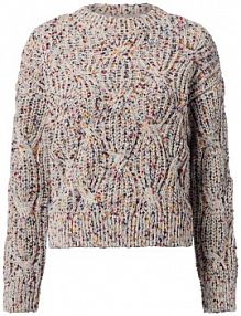 Sweter z dzianiny  YASConfetti Kobiety Sztuczne włókno szary/niebieski/czerwony/pomarańczowy w kropki XL Y.A.S damski