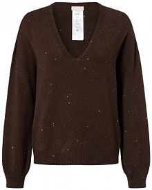 Sweter z cekinami Kobiety brązowy jednolity M Liu Jo Collection damski