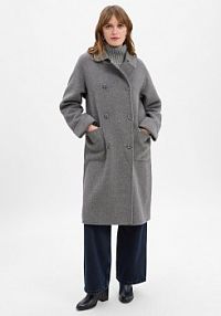 Płaszcz  z wełny  MMLuca Loisa Kobiety szary marmurkowy XL MOS MOSH damski