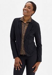 Blezer z dżerseju Kobiety Sztuczne włókno czarny wzorzysty 42 Marc Cain