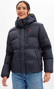 Kurtka puchowa Kobiety Sztuczne włókno niebieska jednolity L Polo Ralph Lauren damska