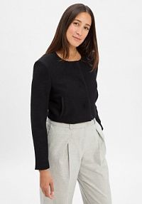 Wełniany blezer   Jicena Kobiety czarny jednolity 42 BOSS