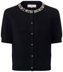 Kardigan z zawartością wełny merynosów Kobiety Wełna merino czarny jednolity XS IPURI