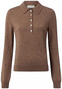 Sweter z dzianiny z zawartością wełny merynosów Kobiety Wełna merino brązowy marmurkowy XL IPURI damski