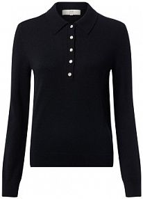 Sweter z dzianiny z zawartością wełny merynosów Kobiety Wełna merino czarny jednolity XL IPURI damski