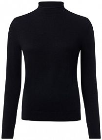 Wełniany sweter  z zawartością merynosów Kobiety drobna dzianina czarny jednolity XXL IPURI damski