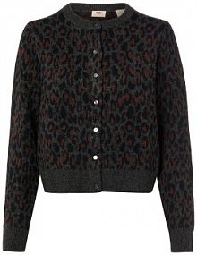 Kardigan  z wełną Kobiety Sztuczne włókno brązowy/szary wzorzysty XS Levi's