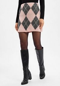 Cekinowa spódnica Kobiety Sztuczne włókno różowa/szara wzorzysty 40 EDITED