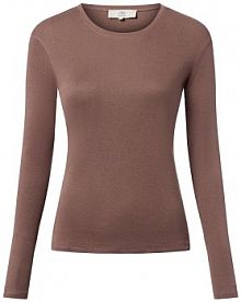 Koszulka z długim rękawem Kobiety Bawełna szary/brązowy jednolity XL IPURI damski