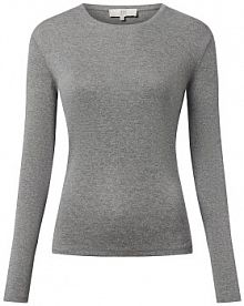 Koszulka z długim rękawem Kobiety Bawełna szary jednolity XXL IPURI damski