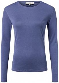 Koszulka z długim rękawem Kobiety Bawełna niebieski jednolity XXL IPURI damski