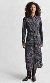 Sukienka  z bluzką Kobiety wiskoza niebieska/biała wzorzysty 44 Gant