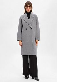 Wełniany płaszcz  z kaszmirem  Valmera Kobiety Kaszmir szary marmurkowy 42 Someday damski