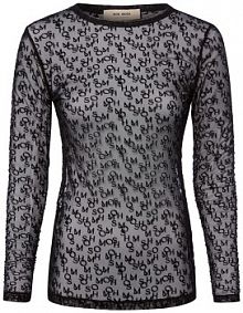 Siateczkowa koszulka z długim rękawem  MMLoretta Kobiety czarny nadruk XS MOS MOSH damski