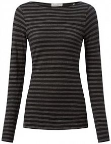 Koszulka z długim rękawem Kobiety Bawełna szary/czarny w paski M Marc O'Polo damski