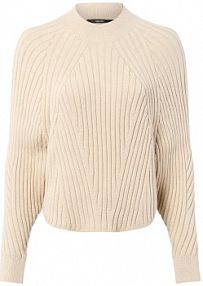 Sweter z dzianiny  Touann Kobiety beżowy jednolity S Someday damski