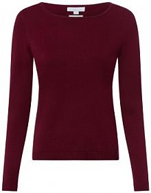 Dzianinowa koszulka z długim rękawem Kobiety Bawełna czerwony jednolity XXXL brookshire damski