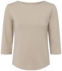Koszulka z długim rękawem Kobiety Bawełna beżowy/szary jednolity XXXL Franco Callegari damski
