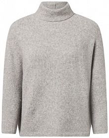 Sweter z dzianiny z wełną  detal Tiola Kobiety Sztuczne włókno szary marmurkowy M Someday damski