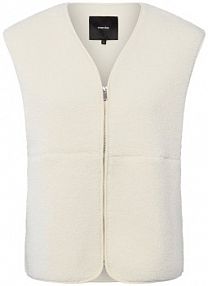 Kamizelka z pluszowego futra  Uliv Kobiety Sztuczne włókno biała jednolity 42 Someday damska