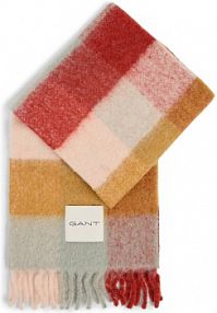 Szalik z zawartością alpaki Kobiety czerwony/żółty w kratkę 22 Gant damski