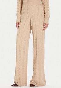 Spodnie eleganckie Guess beżowe damskie Dzianinowe