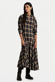 Sukienka Polo Ralph Lauren brązowa Koszulowa