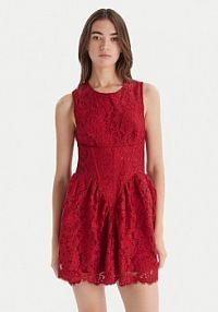 Sukienka koktajlowa Bardot czerwona 