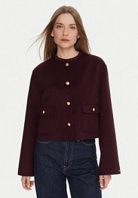 Kurtka przejściowa Tommy Hilfiger bordowy damska WW0WW47446  Regular Fit