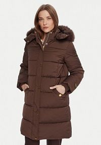 Płaszcz Marciano Guess brązowy damski Zimowy