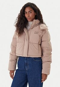 Kurtka puchowa Tommy Jeans beżowa damska 