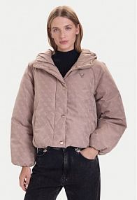 Kurtka puchowa Guess beżowa damska Zimowa