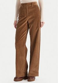 Spodnie eleganckie Weekend Max Mara brązowe damskie Materiałowe