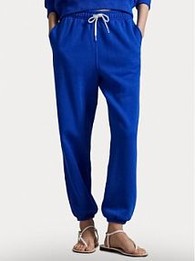 Spodnie dresowe Polo Ralph Lauren niebieskie damskie 211971700006  Tapered Fit