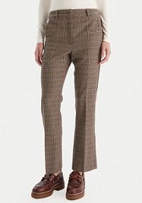 Spodnie eleganckie Weekend Max Mara brązowe damskie Materiałowe