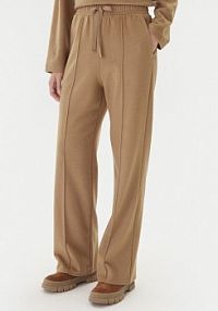 Spodnie eleganckie Weekend Max Mara beżowe damskie Dzianinowe