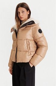 Kurtka puchowa Save The Duck beżowa damska Zimowa