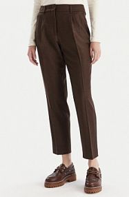 Spodnie eleganckie Weekend Max Mara brązowe damskie Materiałowe